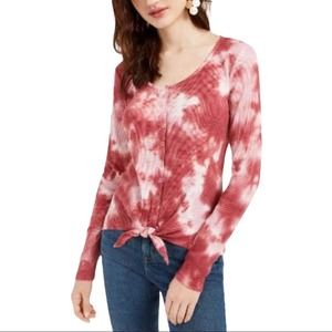 Ultra Flirt Thermal Tie-Dye Tie-Hem Top